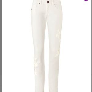 Cabi slim boyfriend white jeans